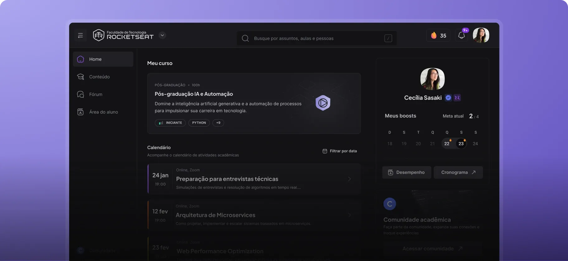Plataforma Faculdade de Tecnologia Rocketseat
